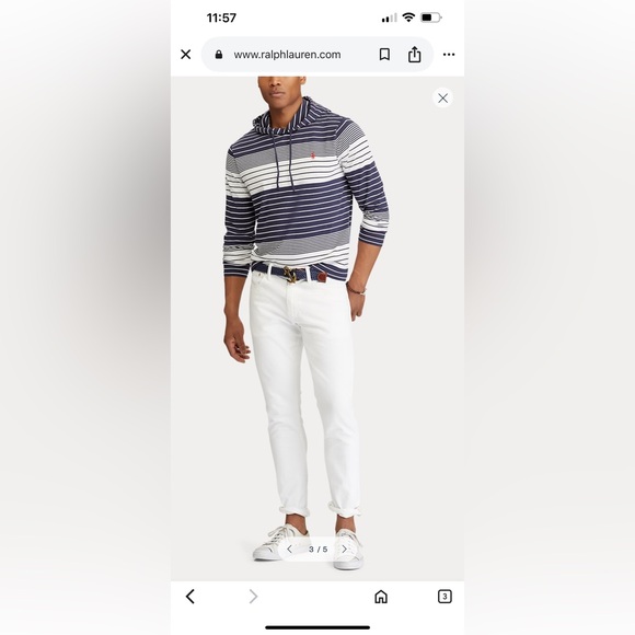 Polo by Ralph Lauren • Striped Cotton Hooded T-Shirt - Picture 4 of 9
